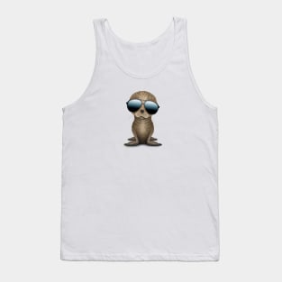 Cute Baby Sea Lion Wearing Sunglasses Tank Top